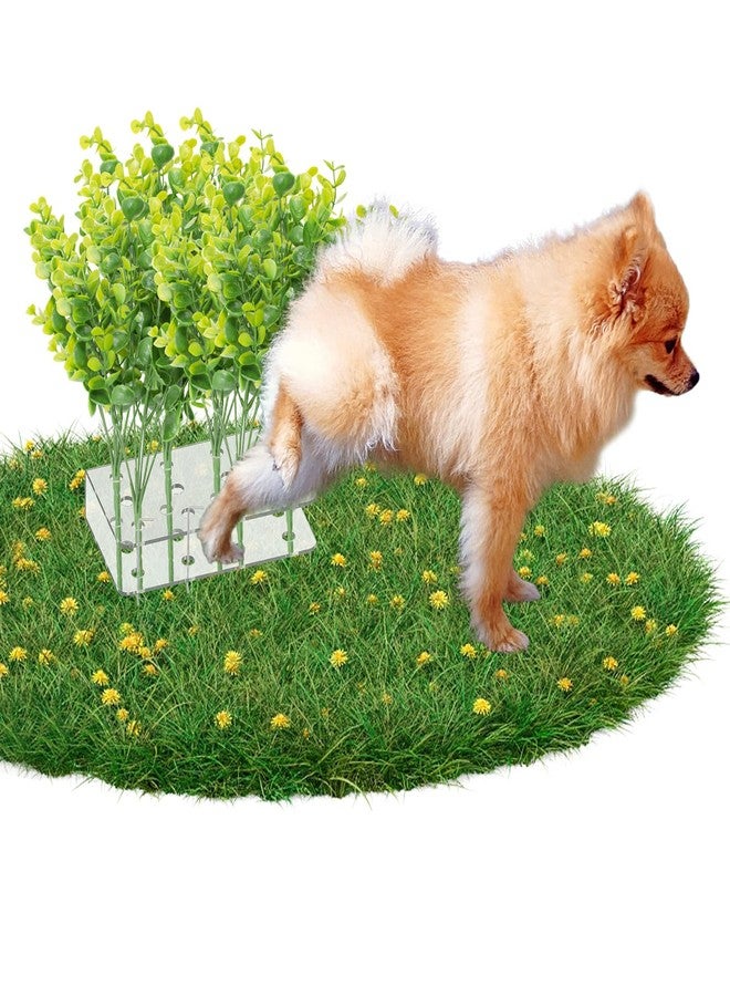 Hiyoo 6 PCS Fake Grass Plants Pee Post for Dogs to Pee on, Reusable Puppy Pee Post Training Tool Washable Artificial Eucalyptus Grass for Guiding and Trains Dogs to Urinate, Outdoor Dog Toilet - Image 1